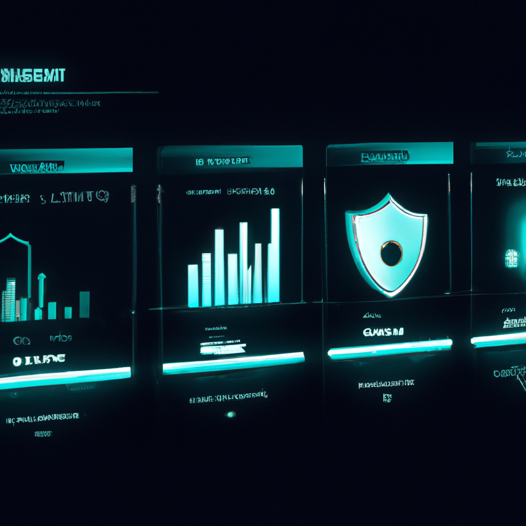 Ilustración de un panel de privacidad con candados y gráficos, compatible con modo claro y oscuro